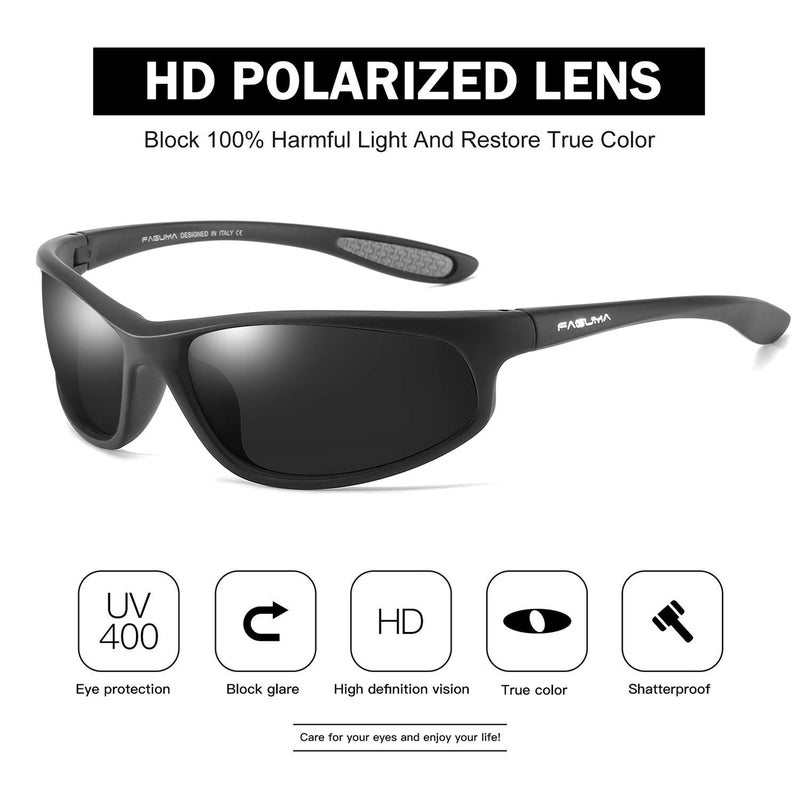 FAGUMA Polarized Sports Sunglasses For Men Cycling Driving Fishing UV400 Protection - Image 3